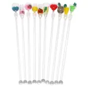 10Pcs Cocktail Stirrer Drink Mixing Stick Set Acrylic Cocktail Mixer Blender BR9