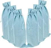 Mikinona 10pcs Wine Present Bags with Drawstring and Reusable Wine Bottle Wraps for Parties and Events Lake