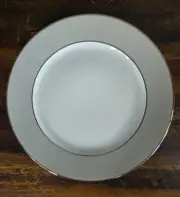 Haviland CLAIR DE LUNE 11" Dinner Plate Gray Matte Rim with Platinum Trim - NEW
