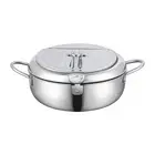 Stainless Steel Deep Fryer Pot Thermometer Deep Frying Pan Kitchen