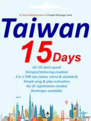 Taiwan Travel data SIM card 15 days Unlimited Data 5G unanonymous activation