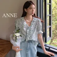 在飛比找蝦皮商城優惠-ANNE｜碎花雪紡上衣 雪紡襯衫【AT20226】雪紡短袖襯