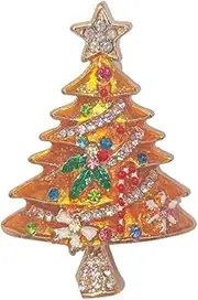 [Generic] Christmas Tree Rhinestone Brooch,Vintage Colored Christmas Tree Brooch Pin, Rhinestone Christmas Tree Enamel Pin, Beautiful Sparkling Christmas Jewelry Pins for Women Girl