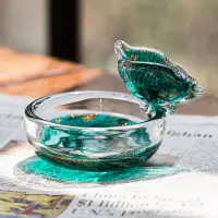 在飛比找蝦皮購物優惠-玻璃煙灰缸手工藝術玻璃裝飾網紅客廳創意個性藝術桌面