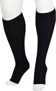 Juzo Soft 2001 Knee High Open Toe, Dot Band 20-30mmHg Size: V (Black)