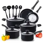 Cook N Home Pots and Pans Nonstick Cooking Set Includes Saucepan Frying Pan Kitc