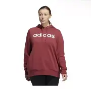 Adidas Essentials Linear Sweatshirt Womens 3X Oversized Maroon Athletic Hoodie