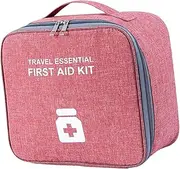 OIIBWQ Portable Medicine Storage Bag, First Aid Kit Storage Box, Travel Medicine Organizer for, Wine red and L