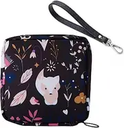 Adorable Pink Peri - Reusable Sanitary Napkin Pads Storage Bag Portable for Women Girls | Made of Cotton | Reusable | Zero Waste Period (Fox)