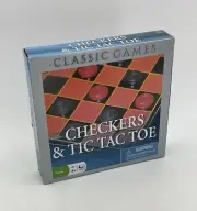 Classic Games Checkers & Tic Tac Toe Combination Pack Combo NIB