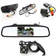 Car Reverse Camera 4.3"LCD Rearview Mirror Display Monitor Reversing Monitoring