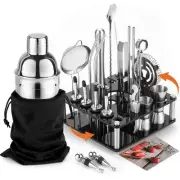 29-Piece Cocktail Shaker Set Bartender Kit with Acrylic Rotating Stand | Mixo...