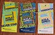 Amtrak Train Luggage Bag Tags x3 Surfliner Silver Star Acela Express Texas Eagle