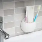 Suction Cup Toothbrush Holder Multifunctional for Kitchen Toilets (White)