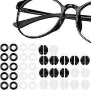 17 Pairs Eyeglass Nose Pads, VIPITH Adhesive Nose Pads Silicone Anti-Slip Adhesive Glasses Nose Pads with 10 Pairs Ear Gripper Holders for Eyeglass Glasses Eyeglasses(9 Pairs Black, 8 Pairs Clear)