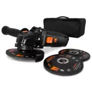 WEN Angle Grinder 7.5 Amp Corded 4-1/2 in. Reversible Handle 3 Grinding Discs