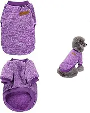 Pet Dog Sweater Sweatshirt, Proxima Direct Warm Dog Jumpers Dog Pajamas Soft Cat Sweater Warm Winter Puppy Pet Coat Soft Sweater Clothing for Small Dogs Puppy Doggie (Purple, Back Length 35CM)