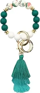 CHUQING Keychain Women Bracelet Wrist Keychains Car Key Chain Silicone Beads Key Chains for Women