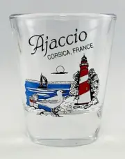 AJACCIO CORSICA FRANCE LIGHTHOUSE SHOT GLASS SHOTGLASS