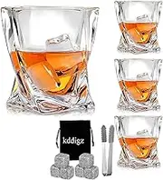 HELL Crystal Whiskey Glasses Set of 6, Rocks Glasses,Chilling Old Fashioned Whisky Rocks for Drinking Scotch Bourbon Whisky Cocktail Cognac Vodka Gin Tequila Rum Liquor Gift for Men