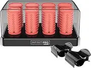 INFINITIPRO BY CONAIR Color Changing Hot Rollers for Long, Medium, and All Hair - Hair Curler - Hair Roller Clips Included - 1 1/2-inch and 1 1/4-inch Rollers