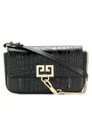 Givenchy Mini Pocket Croc-effect Black Leather Shoulder Bag