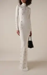[Coperni] Snap-Embellished Spandex Maxi Dress