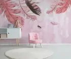 3D Watercolor Feather Wallpaper Wall Mural Removable Self-adhesive 50