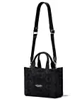 Auth NWT $295 Marc Jacobs The Outline Monogram Cotton Tote in Black
