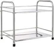 Microwave Stand Microwave Oven Rack Microwave Stand Shelf Stainless Steel Kitchen Racks Microwave Oven Rack Oven Floor Type Household 2 Layer Microwave Rack Microwave Oven Stand(60cm)