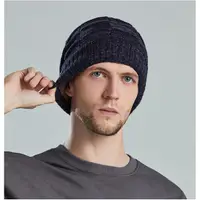 在飛比找蝦皮商城優惠-秋冬新款可掛口罩帽子 男士針織帽 歐美翻邊混色毛線帽 男女款