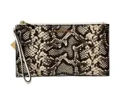 MICHAEL KORS JET SET TRAVEL LARGE CLUTCH WRISTLET EXOTIC NATURAL/LIGHT CREAM