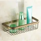 Bathroom Bath Rack Storage Wall Mount Basket Shower Caddy Shelf Antique Brass