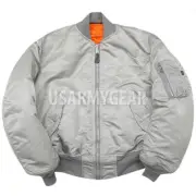 Made in USA MA-1 Alpha Industries US Army Pilot Flight Military Bomber AF Jacket
