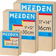 MEEDEN Unfinished Wood Canvas Kit: 3/4" Deep 5x7 8x8 11x14 Wooden Canvas Panel - 6 Pcs of Cradled Wood Art Boards for Pouring Art, Crafts, Painting