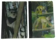 Movie Studio Lot 2 Panda Monkey 3D Hologram Notebook Journal 120 Pages Xmas Gift