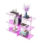 Acrylic Bookshelf, Small 3 Tier Open Bookcase for Small Spaces,Sofa Table,