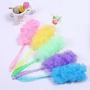 2Pack Back Scrubber for Shower， Loofah Sponge Shower Brush Using Body Exfoliating with Long Handle, Loofah on a Stick for Men Women, Bathing Accessories for Body Brushes