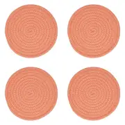 4x Annabel Trends Rope Trivet Table Mat Protector Pad Round 20cm Large Coral