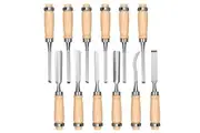 12Pc Wood Chisel Set Carving Knife High Carbon Steel Woodworking Storage Pouch