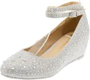 Chase & Chloe Women's Square Toe Patent Lucite Slip On Platform Heels Size 10