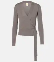 [Jardin des Orangers] Jardin des Orangers Wool wrap top AU 18 brown