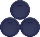 Pyrex 7201-PC 4-Cup Dark Blue round Replacement Lids - 3 Pack