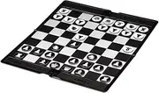 LRXIYODE 1set Foldable Portable Chess Checkers Creative Educational Plaything Synthetic Leather for Storage for Black