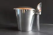 Lunares San Francisco Polished Aluminum Ice Cream Pint Bucket with lid & Spoon