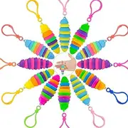 12 PCS Sensory Slug Toys, Articulated Stretch Caterpillar Toy, Anxiety Relief Fidget Slug Toy, Novelty Party Favors for Kids.