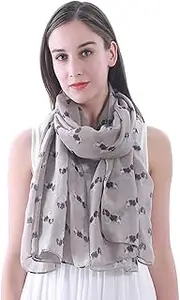 [Lina & Lily] Cavalier King Charles Spaniel Dog Print Women's Scarf Shawl Wrap Lightweight