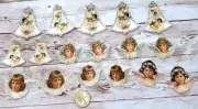 17~Christmas~Victorian~Fussy Cut~Embossed~Scraps~Angels~Glittered~Stickers