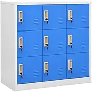 Locker Cabinet Light Grey and Blue 90x45x92.5 cm Steel Storage Furniture