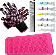 Heat Resistant Gloves for Hair Styling Curling Iron Glove Heat Resistant Gloves Heat Resistant Mat Curling Wand